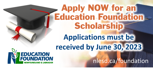 NLSchoolsCA's tweet photo. Reminder: Students graduating from Level III who intend to continue their education can now apply for the Newfoundland and Labrador Education Foundation Scholarships. Up to 40 scholarships of $1,200 are available. Deadline is June 30, 2023
https://t.co/oky5wBRzbo https://t.co/GWI1rYqy3E