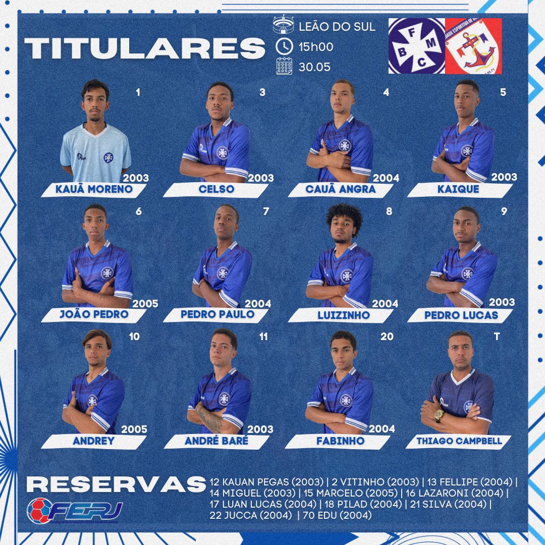 BMFCOficial's tweet photo. Nosso sub 20 está pronto para a partida de logo mais contra o SE Búzios.

#VamosLeão #VamosBarrão https://t.co/hBVmBieSte