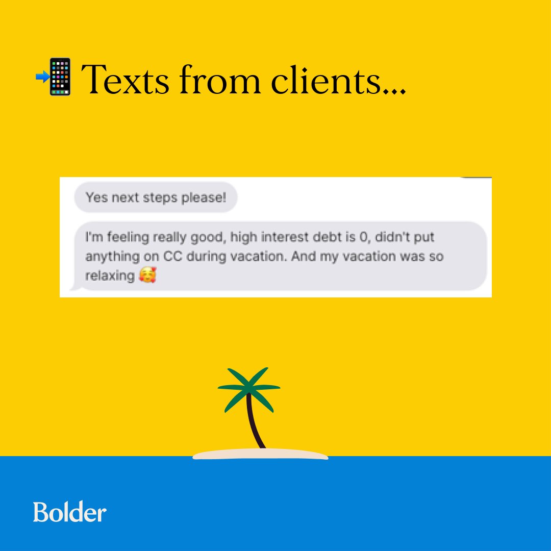 Vacation hits differently when you're bolder with money 🏖️💸🎉

#textsfromclients #moneycoach #budgetlife #intentionalspending #vacationplanning #debtfreevacation #debtfreelife #debtfreejourney #debtfreecommunity #debtfree #debtfreelifestyle #wealthymindset