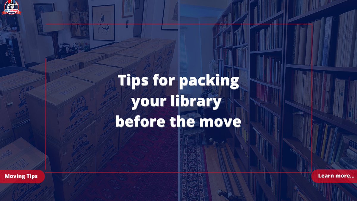 GreatMoversNY's tweet image. Here are some essential tips to help you pack your precious library before the big Move!

👉 Read the full article here: bit.ly/43yvwti

#nycmovers #movingbooks #movehomelibrary #movelibrary #localmove #packingtips #packingservice #librarymovers