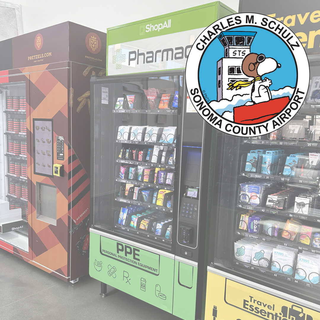 Now Open: Exciting vending machine concession opportunities at the Charles M. Schulz – Sonoma County Airport (STS). Submit your ideas and qualifications by June 26th at 3:00 p.m. Find details in Sonoma County's Supplier Portal at esupplier.sonomacounty.ca.gov.