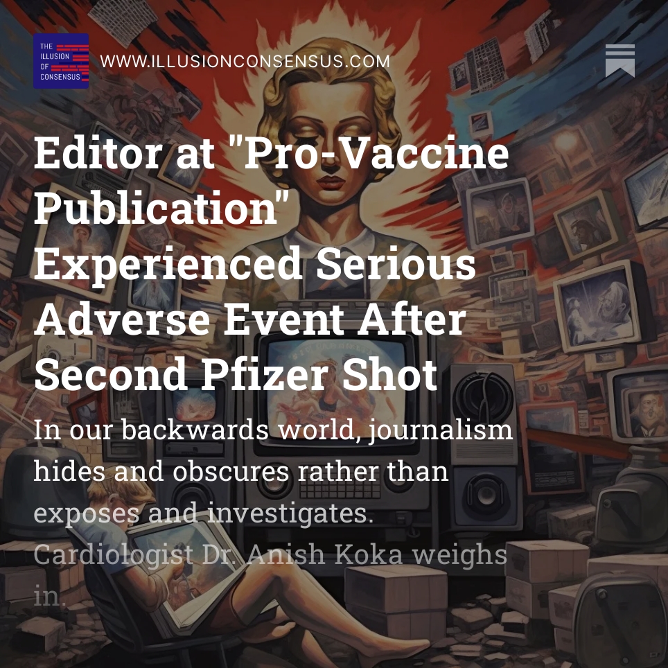 The most bizarre, grimly ironic story I've written:  

An editor at a top newspaper which rejected my vaccine myocarditis reporting bc of its 'pro-vaccine' stance suffered an adverse cardiac event after his 2nd Pfizer shot.  

Cardiologist @anish_koka gives medical insight.

🧵1/