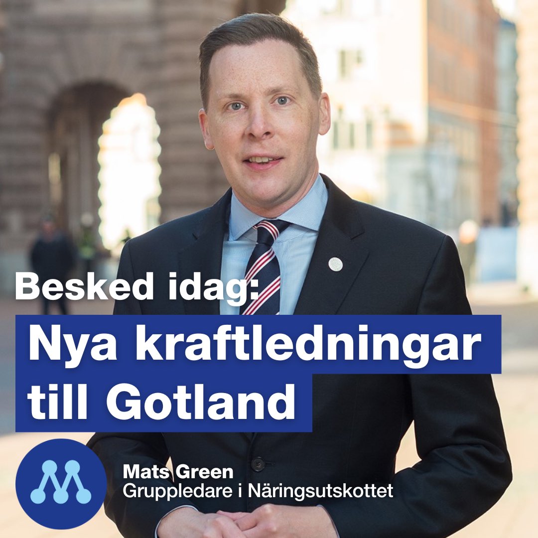 MatsGreenM's tweet photo. Ett viktigt moderat vallöfte blir nu verklighet - Svenska kraftnät bygger nya kraftledningar till Gotland! https://t.co/2f6hjqMlW5