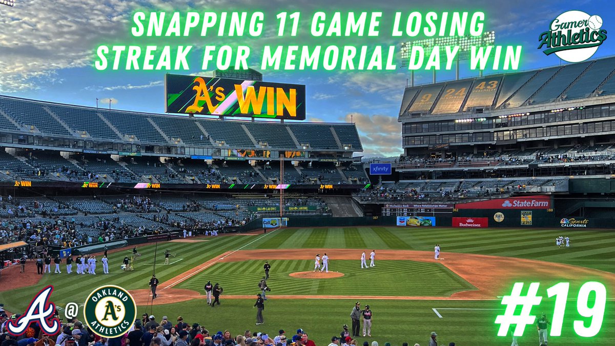 New Video is up!

Snapping 11 Game Losing Streak For a Memorial Day Win
youtu.be/XRSvo_mmJDI

#SellTheTeam #FisherOut
#LetsGoOakland