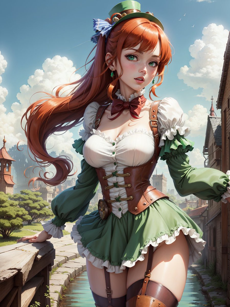 AlizsArts's tweet image. Thank you @Kyato_Ai for inviting me to you #fAIrytalechallenge! I used an steampunk irish version i made years ago of Dorothy Gale from the Wizard of OZ!