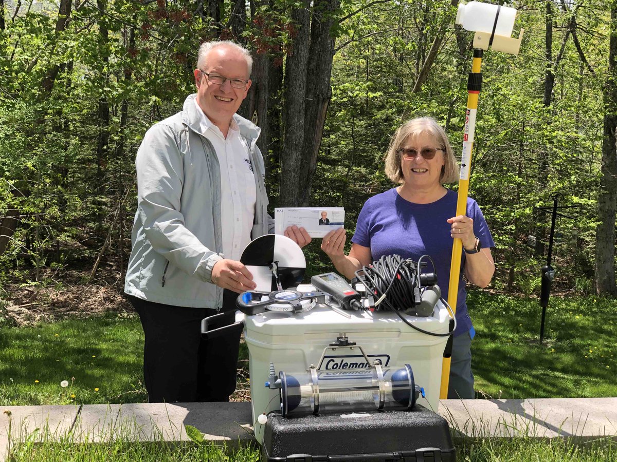 Today I was pleased to contribute to the better health of First Lake, by handing Janey Hughes of the Friends of First Lake a cheque which will be used to purchase testing equipment and get testing samples analyzed. Thank you, Janet and the FoFL, for everything that you do.