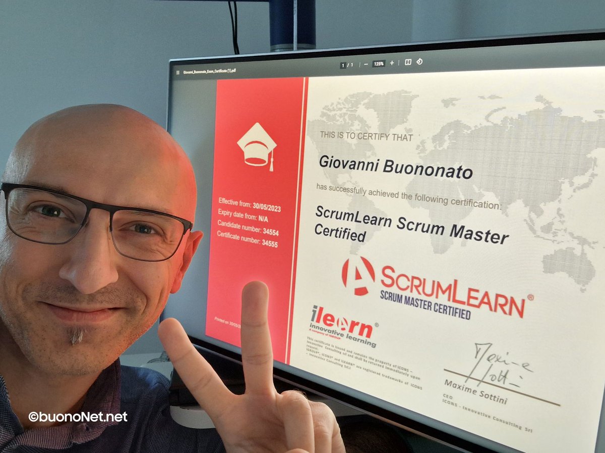 Sono felice di condividere che ho ottenuto una nuova certificazione: ScrumLearn Scrum Master Certified (AGILE Project Management Framework) di iLEARN - Innovative Learning