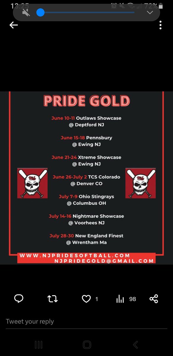 OFCBMac228's tweet photo. NJ Pride Gold Summer schedule Let's Gooooooo!!! https://t.co/vs4bWGlqnK