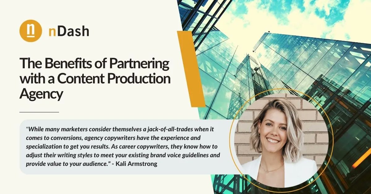 nDash's tweet image. Real results, real savings 📈 Discover the proven benefits of partnering with a content production agency to support your marketing team and drive better results. #ContentMarketingSuccess #PartnerWithExperts 

buff.ly/3pqfR0k