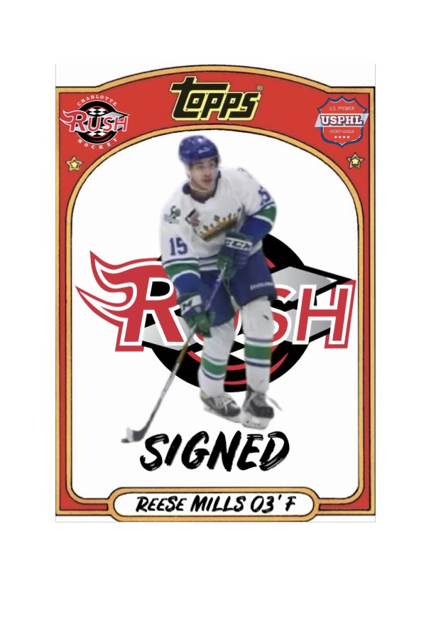 SIGNED!! The Rush are excited to announce the signing of 03’ Forward Reese Mills!! #RushReload #RAFL #UATW @The_DanKShow @USPHL