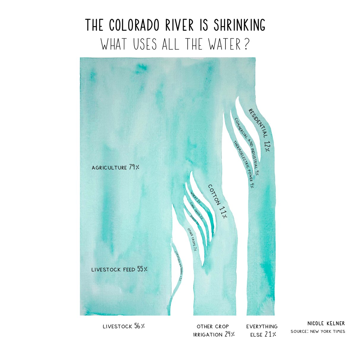 The Colorado river is shrinking. What uses all the water?