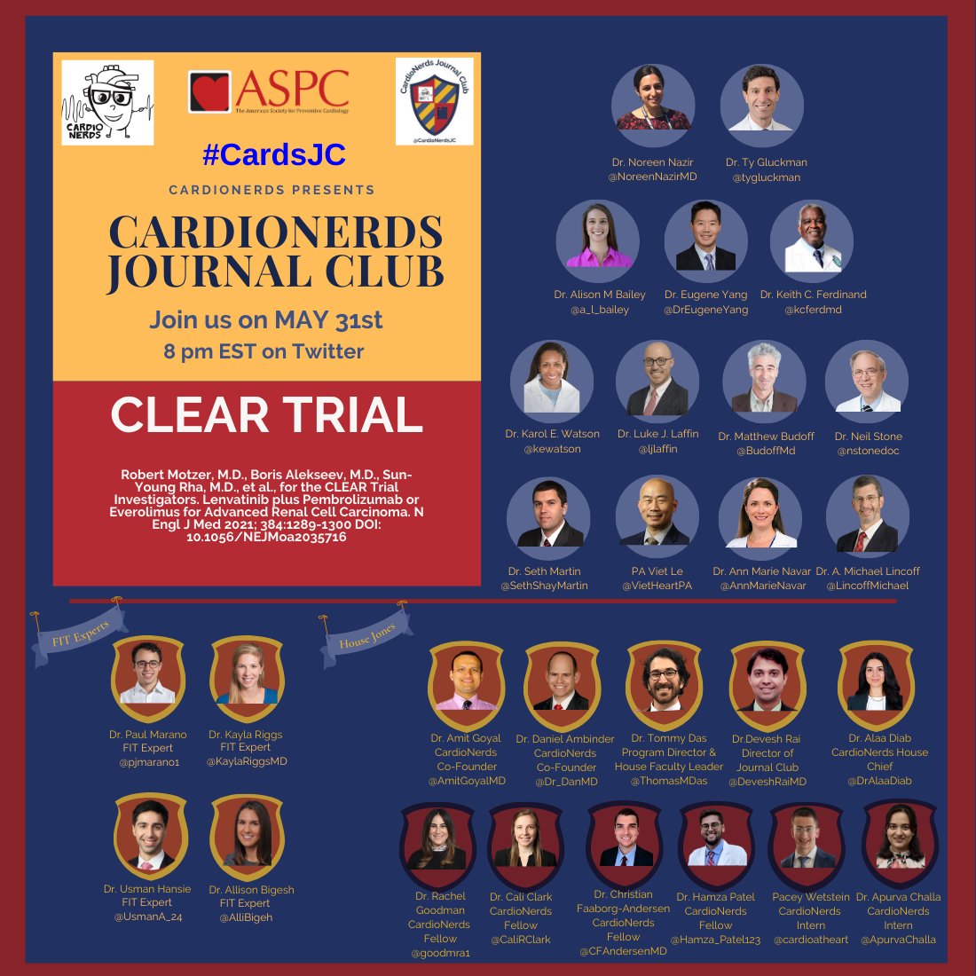 18/19 Now that we understand the methods used, join @CardioNerds #HouseJones and our experts at 8PM EST on May 31st (TOMORROW!) for #CardsJC to discuss the takeaways from CLEAR Outcomes cardionerds.com/cardsjc-clear/