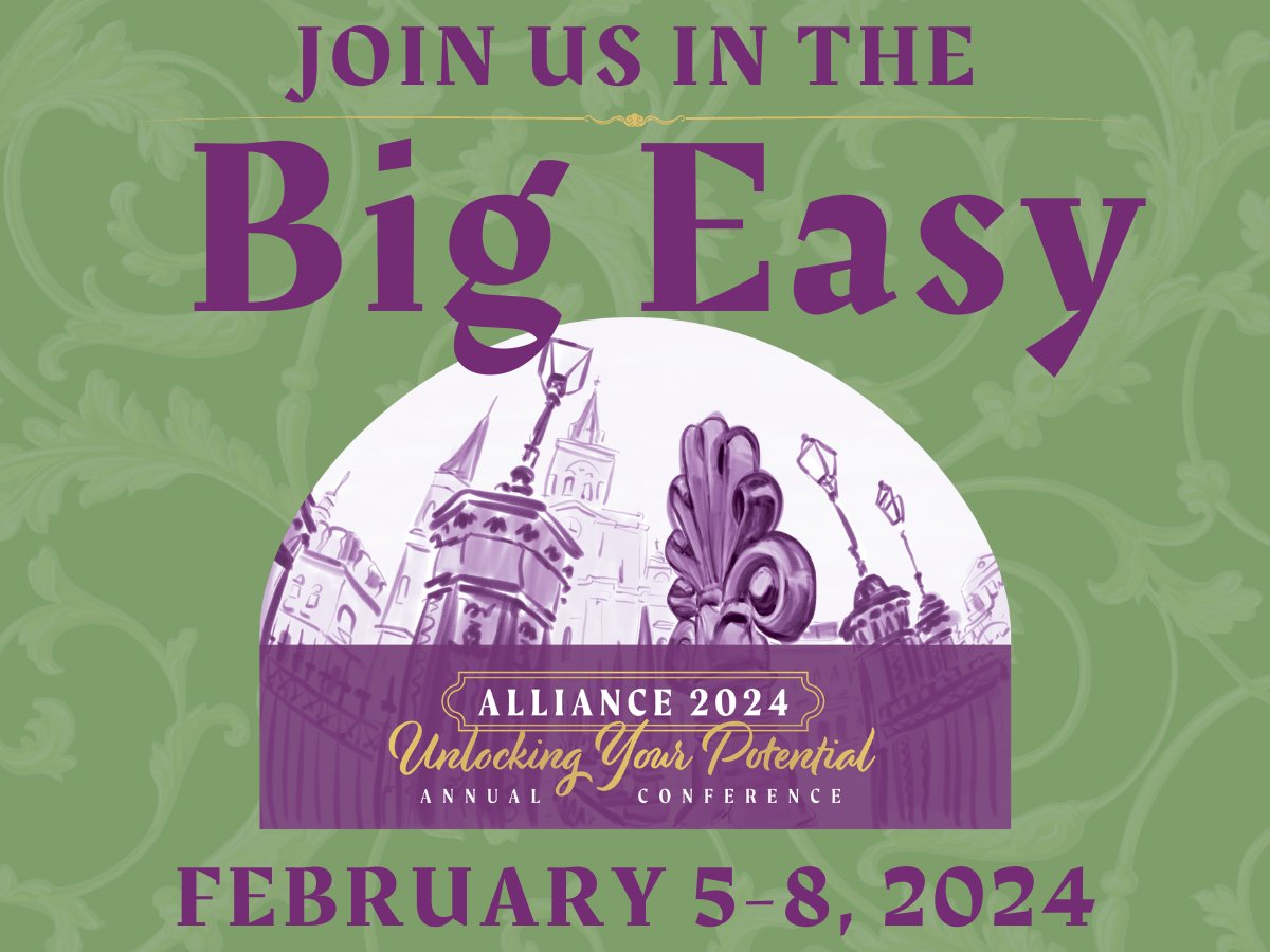 alliance4cehp's tweet image. Save the date and get ready to connect with the Alliance community in New Orleans, Louisiana at the Sheraton New Orleans Hotel, February 5-8, 2024 for the Alliance Annual Conference. 🎊 See you then! #Alliance24 #ConnectionsMatter #UnlockingYourPotential