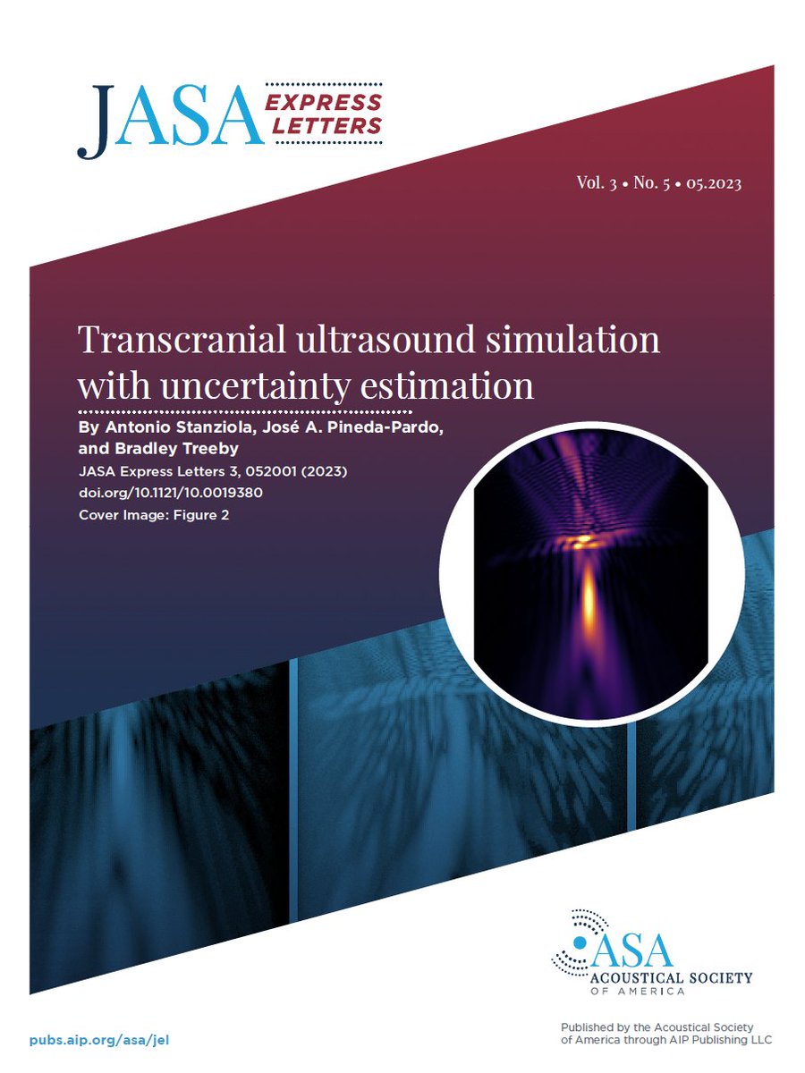 JASA Express Letters (@asa_jasael) on Twitter photo The May cover is up! It features "Transcranial ultrasound simulation with uncertainty estimation." Read it now: doi.org/10.1121/10.001….
#acoustics #BiomedicalAcoustics
<a href="/UCL_Ultrasound/">UCL Biomedical Ultrasound Group</a> <a href="/astanziola42/">astanziola</a> <a href="/jappneuro/">JA.</a> The May cover is up! It features "Transcranial ultrasound simulation with uncertainty estimation." Read it now: doi.org/10.1121/10.001….
#acoustics #BiomedicalAcoustics
<a href="/UCL_Ultrasound/">UCL Biomedical Ultrasound Group</a> <a href="/astanziola42/">astanziola</a> <a href="/jappneuro/">JA.</a>