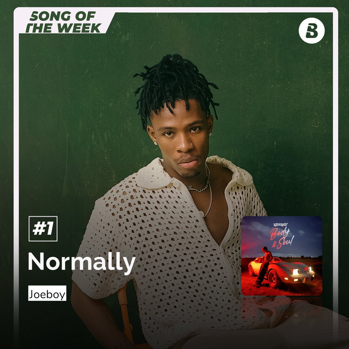 Young Legend @Joeboy called on Mr @BNXN & Ekelebe Stunner @Odumodublvck_ and they delivered a fresh hit, #Normally, which is the #SongOfTheWeek according to your votes. 🏆

Keep streaming the #BodyAndSoul album on Boomplay. ➡️ boom.lnk.to/JoeboyBodyAndS…

[@BoomplayNigeria]