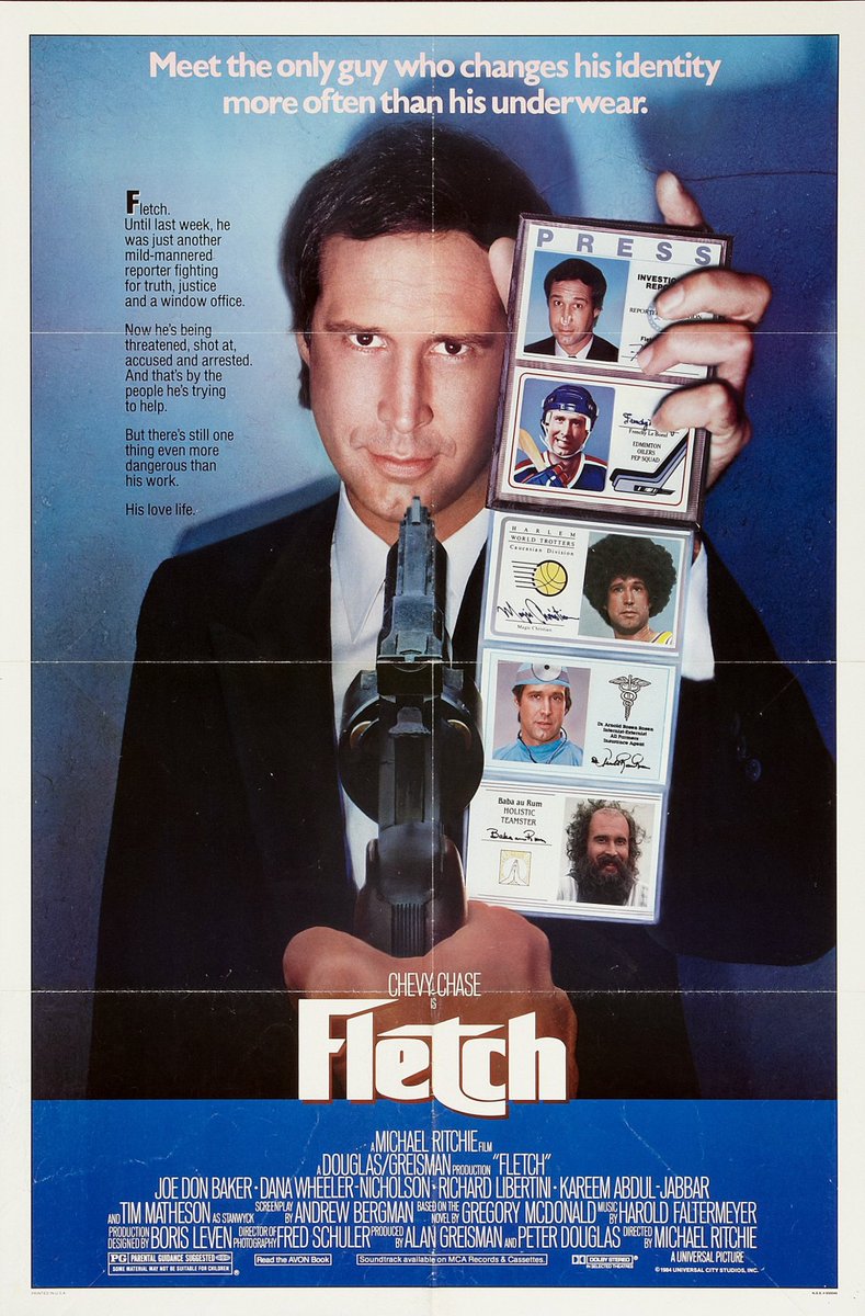 'Fletch' is 38 years old today.

Watch carefully and you'll see Chevy Chase wearing a Nostromo cap in one scene.
- Jamie