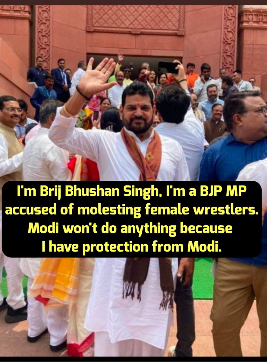 'I'm Brij Bhushan Singh & I have protection from Modi.'

#WrestlersProtest