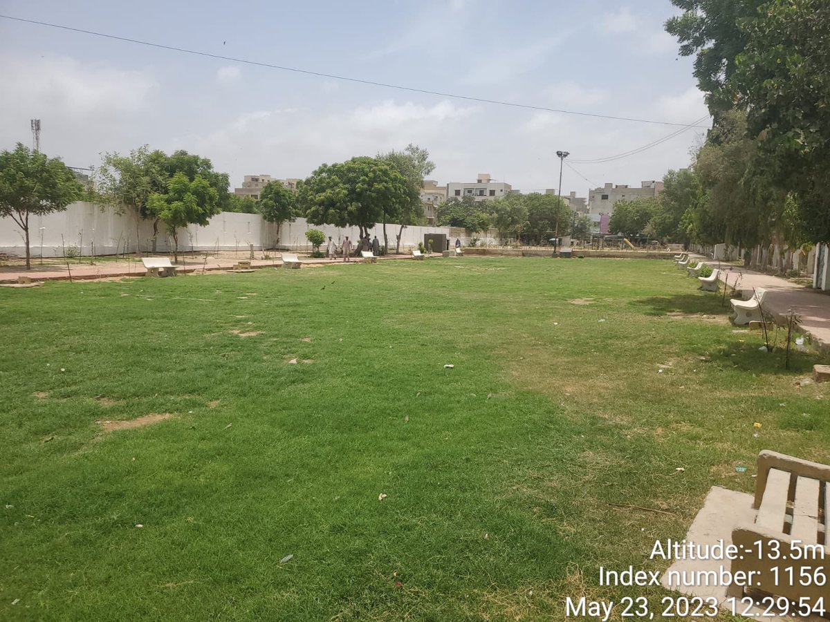 DCKhiCentral's tweet photo. Al-Hamra Park on Block 15 road has been completely revived and is now open to the public. #Project62 of #Project100 is complete! 🌳🌷🌞 #publicparks #communityspaces https://t.co/pfR6wYWw2R