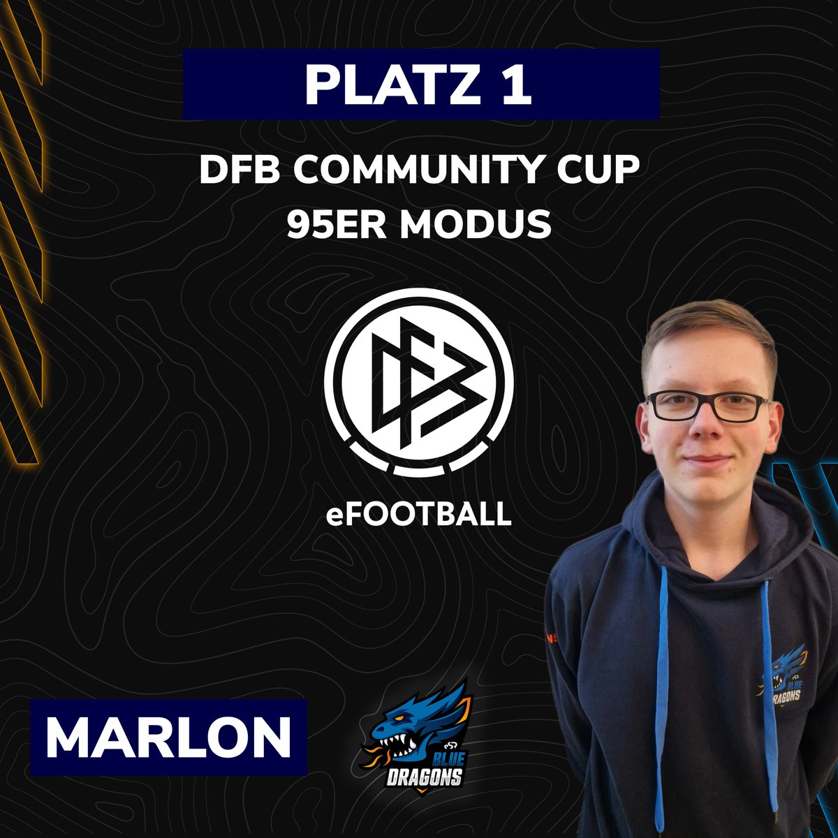 bluedragons_gg's tweet photo. Marlon wins the DFB Community Cup in the 95 Rated Mode. 
Well done @MarlCraft! We hope to see more results like this in the future! 🐉 https://t.co/OGQ0lM8Zb0