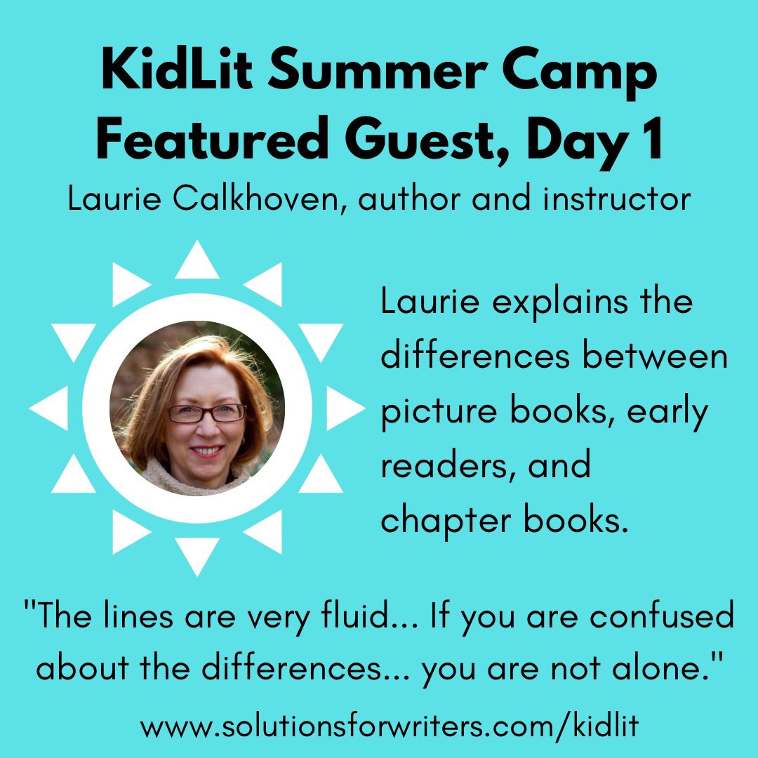 Next we’ll hear from Laurie Calkhoven, whose interview is basically a masterclass in the differences between #picturebooks, #earlyreaders, and #chapterbooks. If you are writing for young kids, you don’t want to miss this.