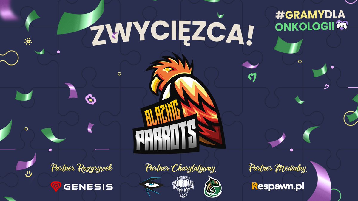 ZWYCIĘZCĄ TURNIEJU #GramyDlaOnkologii ZOSTAJĄ <a href="/blazingparrots/">Blazing Parrots</a>!!! 🏆🥇🎉

Mirage 16-11
Nuke 16-11

GGWP! 👏