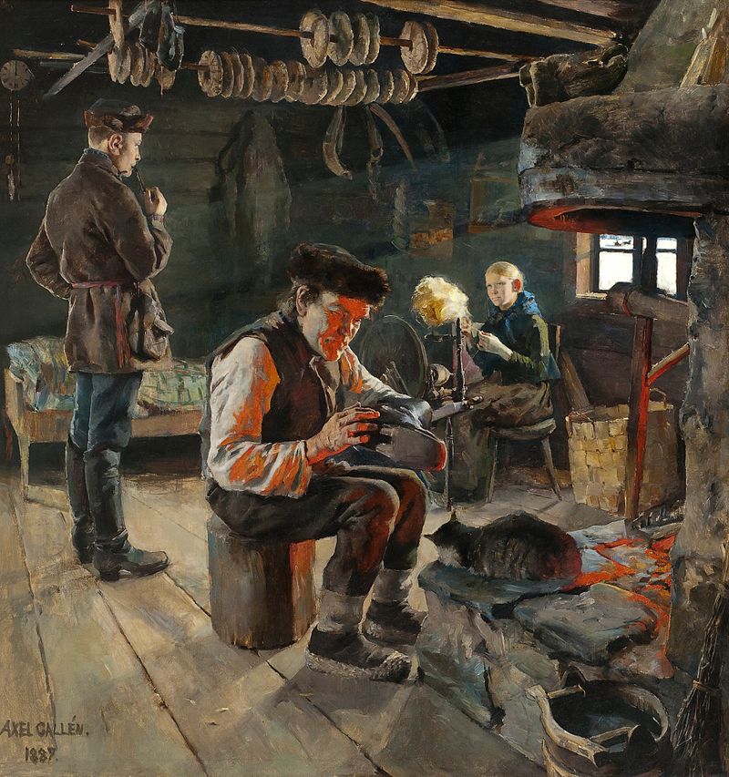 AKSELI GALLEN-KALELLA
Pintor Finlandés
1865-1931
Óleo s/ Lienzo - 94 x 90 cm
Museo Serlachius Gosta
'Vida Rústica' - 1887
.
