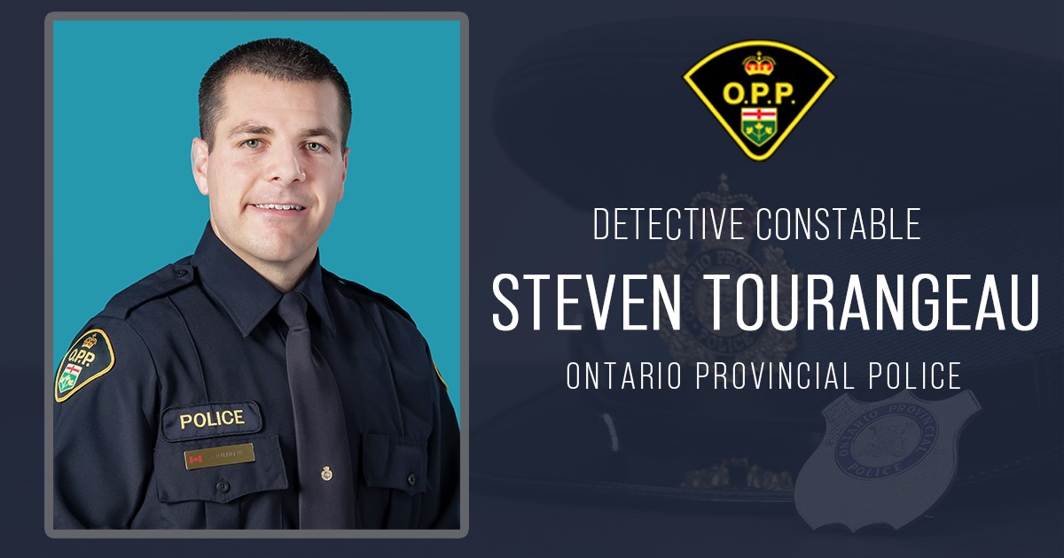RCMPNB's tweet photo. Our thoughts are with the family, friends and colleagues of Ontario Provincial Police Detective Constable Steven Tourangeau who lost his life while on duty yesterday. https://t.co/pCaVLA1ec9