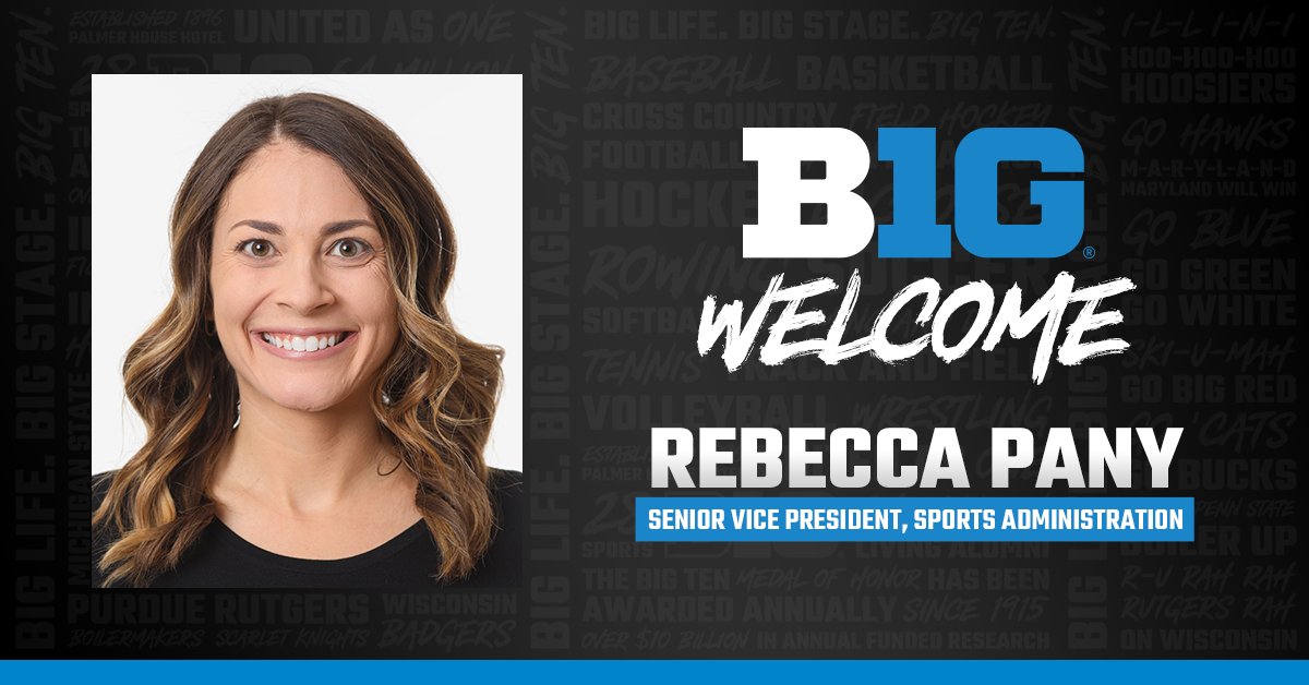 🚨 #B1G STAFF NEWS

The Big Ten Conference is proud to welcome Rebecca Pany as senior vice president, sports administration:

🔗 bit.ly/3INoKYJ