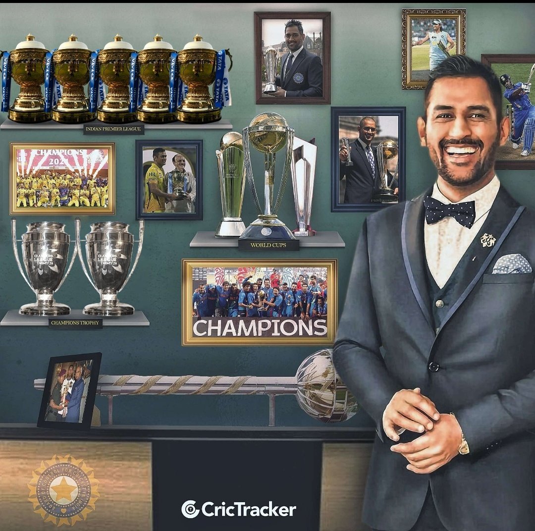 MS Dhoni Trophy Cabinet Updated 😎💛.