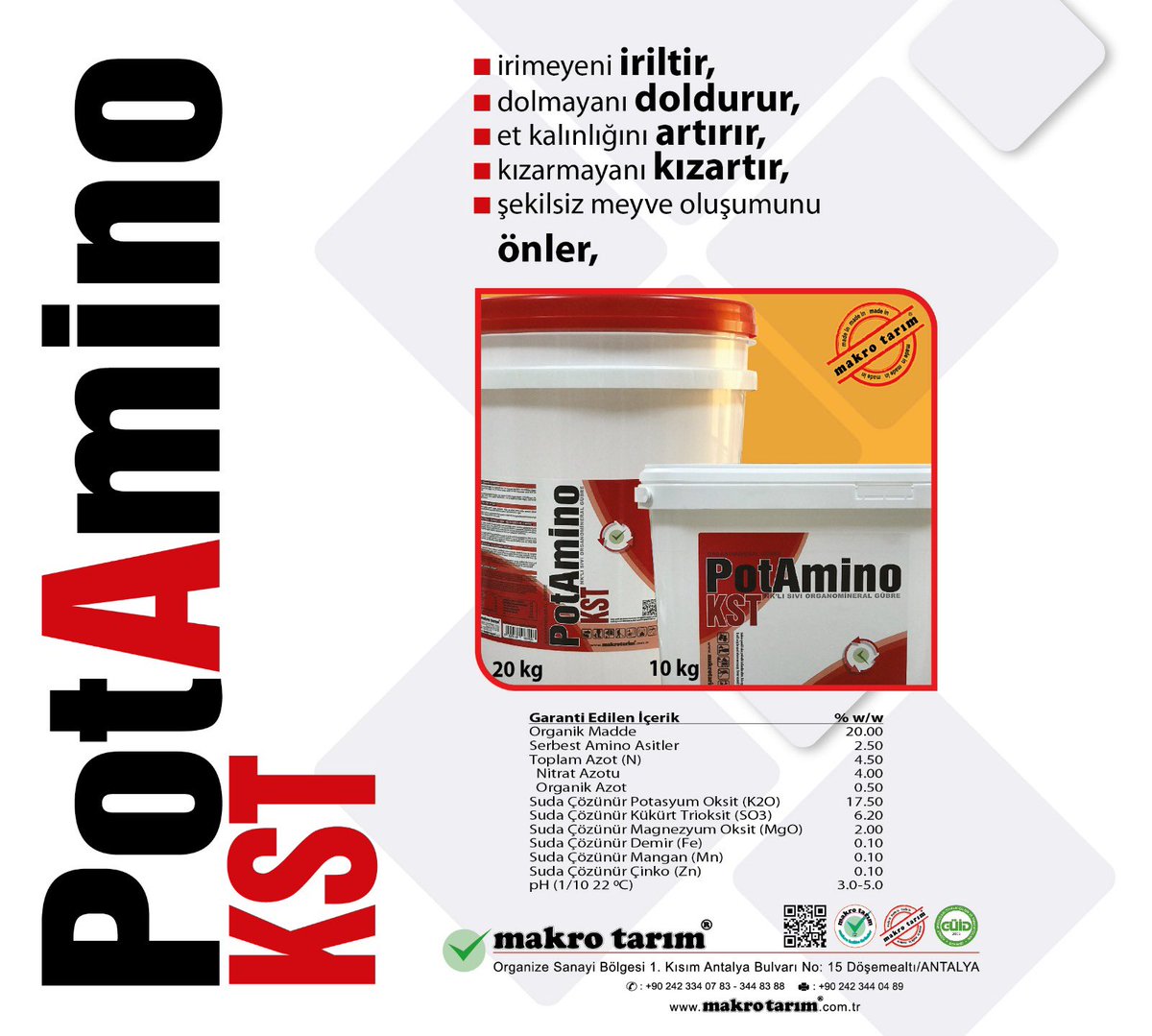 Harun2407's tweet photo. #Potasyum Bitki Beslemede Eksik Olmasın . Sorun Varsa ; Çözüm : @makrotarim #makrotarim #BitkiBeslemeUzmanı #RedPowerK #ColorK #PotAminoKST #CalpoN https://t.co/juTsQHiIgB