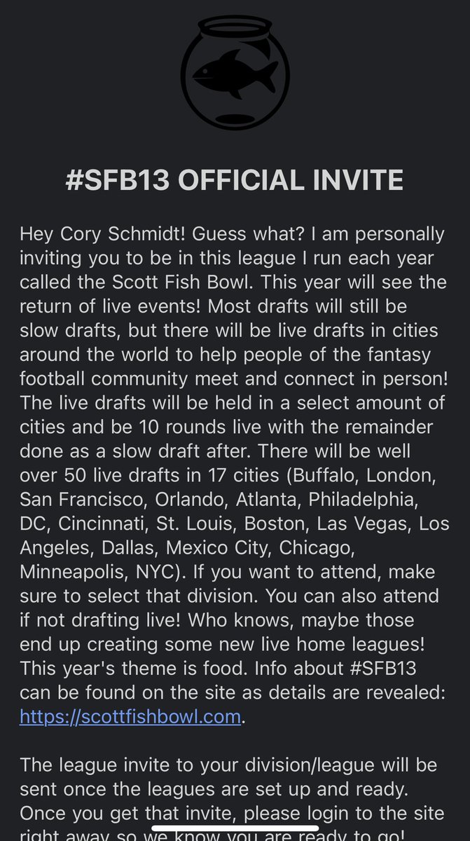 C0ryw00d's tweet photo. Yes!  Been a few years since my last invite!!! #SFB13 https://t.co/SZQ3l9fdN2