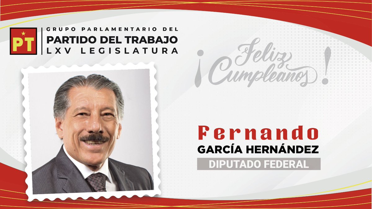 🗓️ Las y los integrantes del #GPPT celebramos la vida de nuestro amigo, compañero y diputado @ProfeFernandoG, quien hoy festeja su cumpleaños. 🌟
¡Muchas felicidades!
Enviamos un abrazo fraterno. 🥳