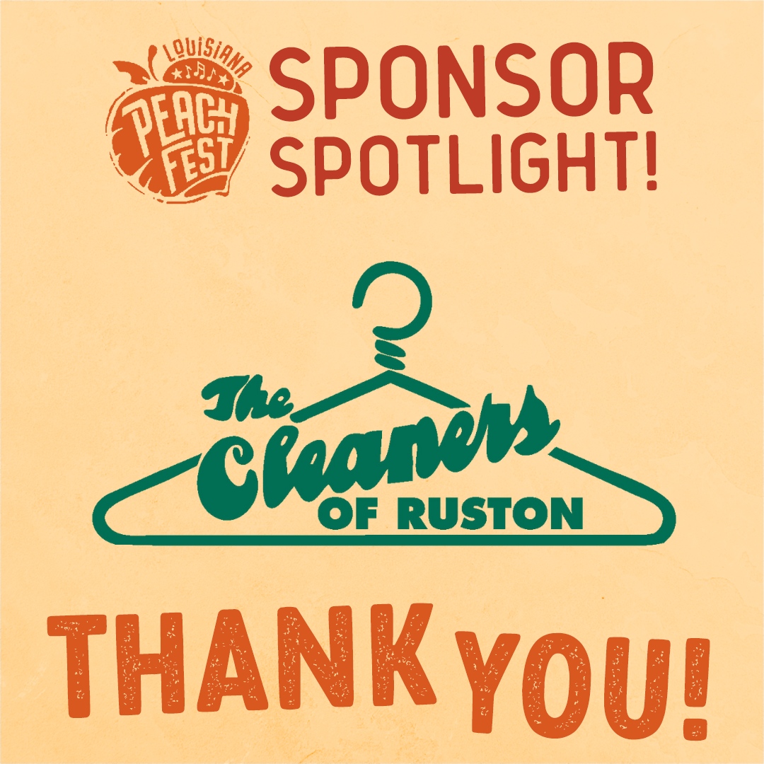 Thank you The Cleaners of Ruston for sponsoring the Peach Prize! 🍑