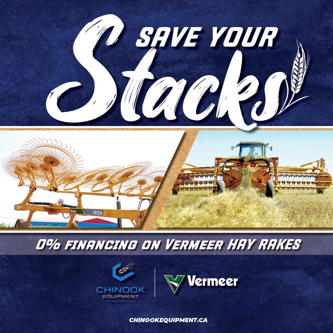 Enjoy 0% financing across our entire Vermeer Hay Rake product line and save big! 

bit.ly/3N1qvE1