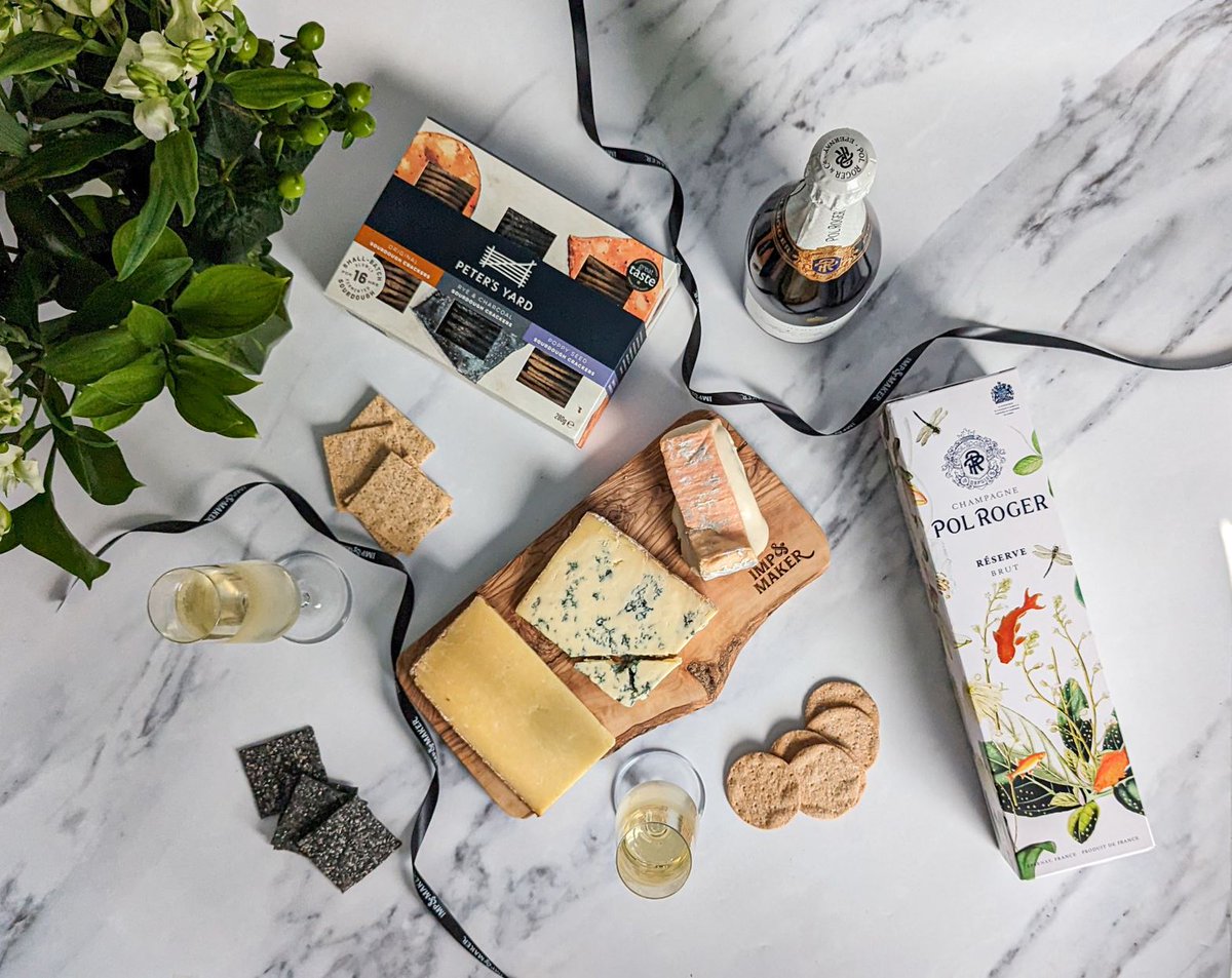 Thoughtfully curated with award-winning products to tantalise the tastebuds of those who enjoy the finer things. Feat. Pol Roger Champagne along with a fantastic selection of speciality cheeses and artisan crackers to add a touch of class to any occasion🍾🧀 #champagneandcheese