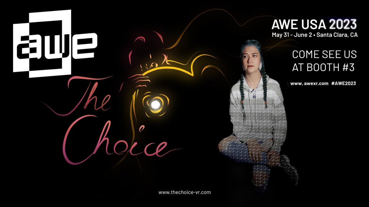 JoanneAska's tweet image. Super excited to be in Santa Clara this week to showcase @TheChoice_VR at the wonderful #AWEXR @ARealityEvent at the Playground. It's an incredible honor for us, especially after being selected as a finalist for the AUGGIE Best Art or Film award last year. 🎉
Can't wait! 😍