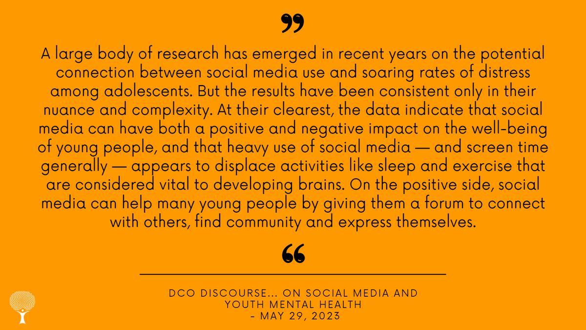 crisisontario's tweet image. This week&apos;s #DCODiscourse #podcast explores potential impacts of #socialmedia on #youthmentalhealth, following a report released by the U.S. surgeon general. We also share how youth have responded and some advice for parents on navigating social media. Link in our bio to listen.