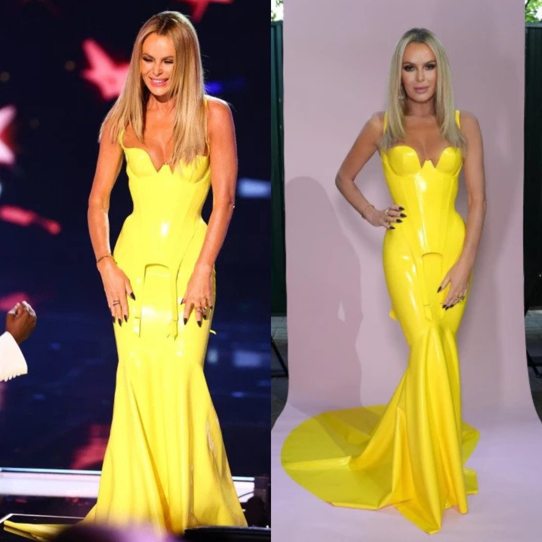 Who saw @AmandaHolden on @BGT last night?! We can't get over this yellow latex look by @AtsukoKudoLatex 😍 #latexfashion #celebrityfashion #latexdress #latexcorset #amandaholden #bgt #britainsgottalent #atsukokudolatex #atsukokudo