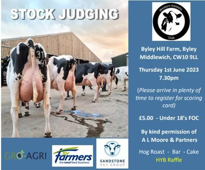 club_holstein's tweet photo. Don’t forget the Western Holstein Clubs Stock Judging  first being  Thursday 1st June 
The Western Holstein Club Young Breeders will be holding a raffle. We look forward to seeing you there, please arrive in plenty of time to register for your scoring card !! https://t.co/DflhS46RLa