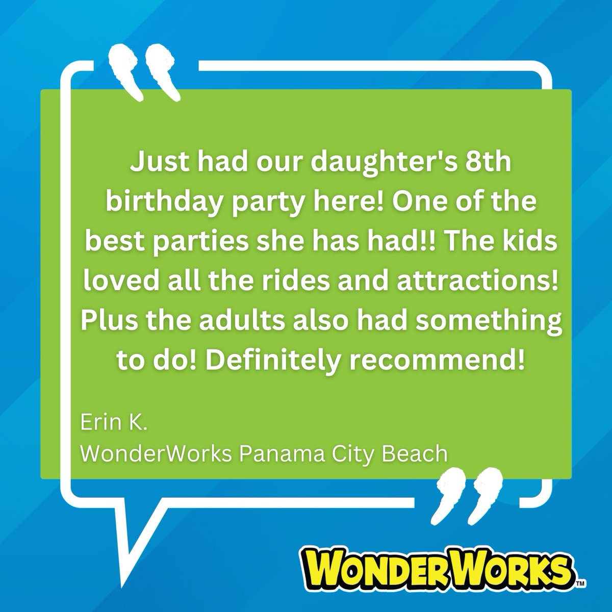 Check out what guests are saying! #BirthdayParties are always a blast at WonderWorks ⭐⭐⭐⭐⭐