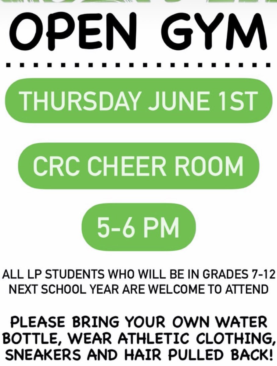 LewPortCheer's tweet image. Come and experience LP Cheer at our open gyms every Thursday!  Starts this Thursday 6/1.   
@LewPortLancers
