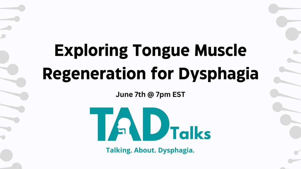 Cook MyoSite (@cookmyosite) on Twitter photo On June 7th at 7pm EST, join Johnathon Anderson, Ph.D and MyoSite's Michael Griffin, Ph.D. for a TAD Talk with the <a href="/NFOSD/">Swallowing Disorder Foundation</a> on 'Exploring Tongue Muscle Regeneration for #Dysphagia'. Register here: hubs.ly/Q01RC3SH0 On June 7th at 7pm EST, join Johnathon Anderson, Ph.D and MyoSite's Michael Griffin, Ph.D. for a TAD Talk with the <a href="/NFOSD/">Swallowing Disorder Foundation</a> on 'Exploring Tongue Muscle Regeneration for #Dysphagia'. Register here: hubs.ly/Q01RC3SH0