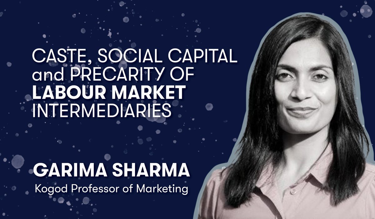 Congratulations to Kogod professor Garima Sharma, whose latest paper titled “Caste, Social Capital and Precarity of Labour Market Intermediaries: The Case of Dalit Labour Contractors in India” was recently published in Organization Studies.

kogod.biz/3MRgrNG