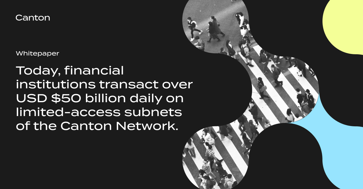 CantonNetwork's tweet photo. Why haven’t current blockchain networks supported the digitalization of traditional finance at scale so far?
Various trade-offs have slowed down adoption—but there is now a way forward. Read the whitepaper to find out how. https://t.co/OugA8kYoyZ https://t.co/ZMqLtkLE6l