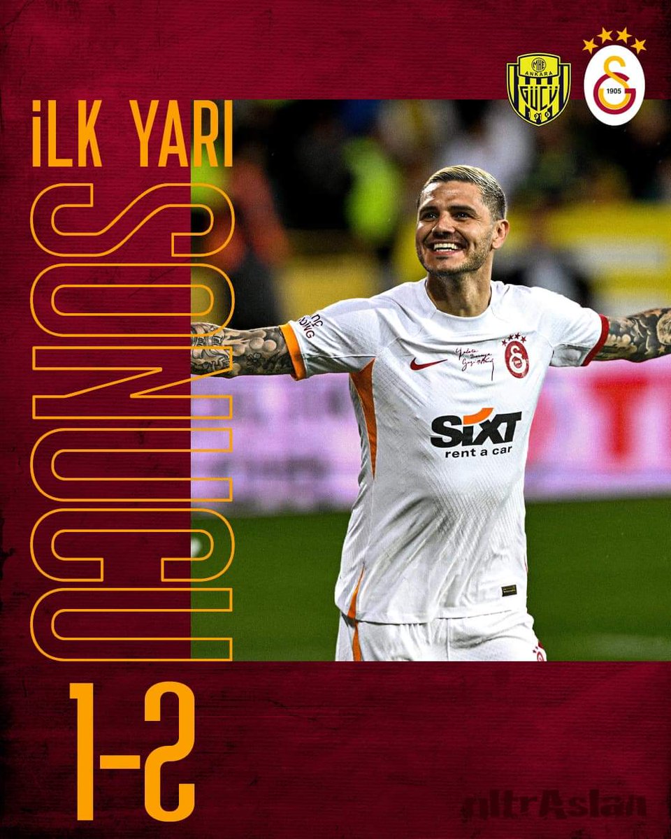 TuncCag58's tweet photo. İlk Yarı Sonucu | MKE Ankaragücü 1 - 2 GALATASARAYIMIZ https://t.co/zgNFUeGnIK