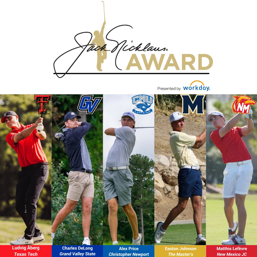 As <a href="/jacknicklaus/">Jack Nicklaus</a> announced this afternoon, congratulations to the below for being named the 2023 Jack Nicklaus National Player of the Year Award presented by <a href="/Workday/">Workday</a> recipients: