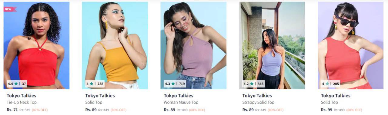 tokyo talkies tops sleeveless