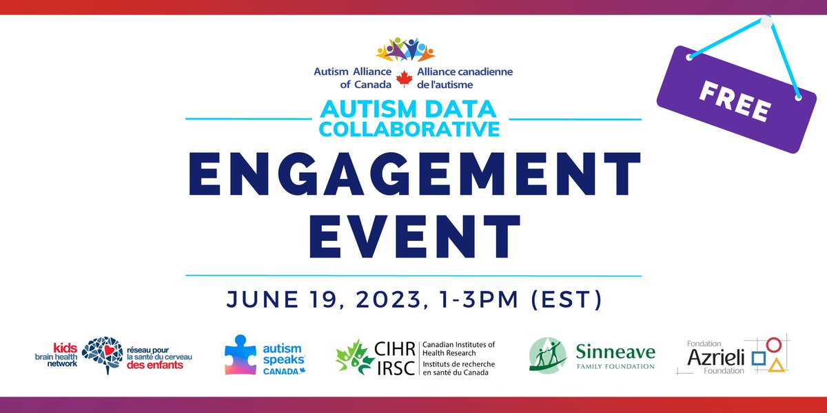 AllianceAutism's tweet photo. The Autism Data Collaborative (ADC) is hosting an Engagement Event!

Join us to provide feedback on national research &amp; policy initiatives on June 19 at 1PM (ET)!

RSVP for free: https://t.co/xXwozWaBdd https://t.co/IZJaxPU9jG