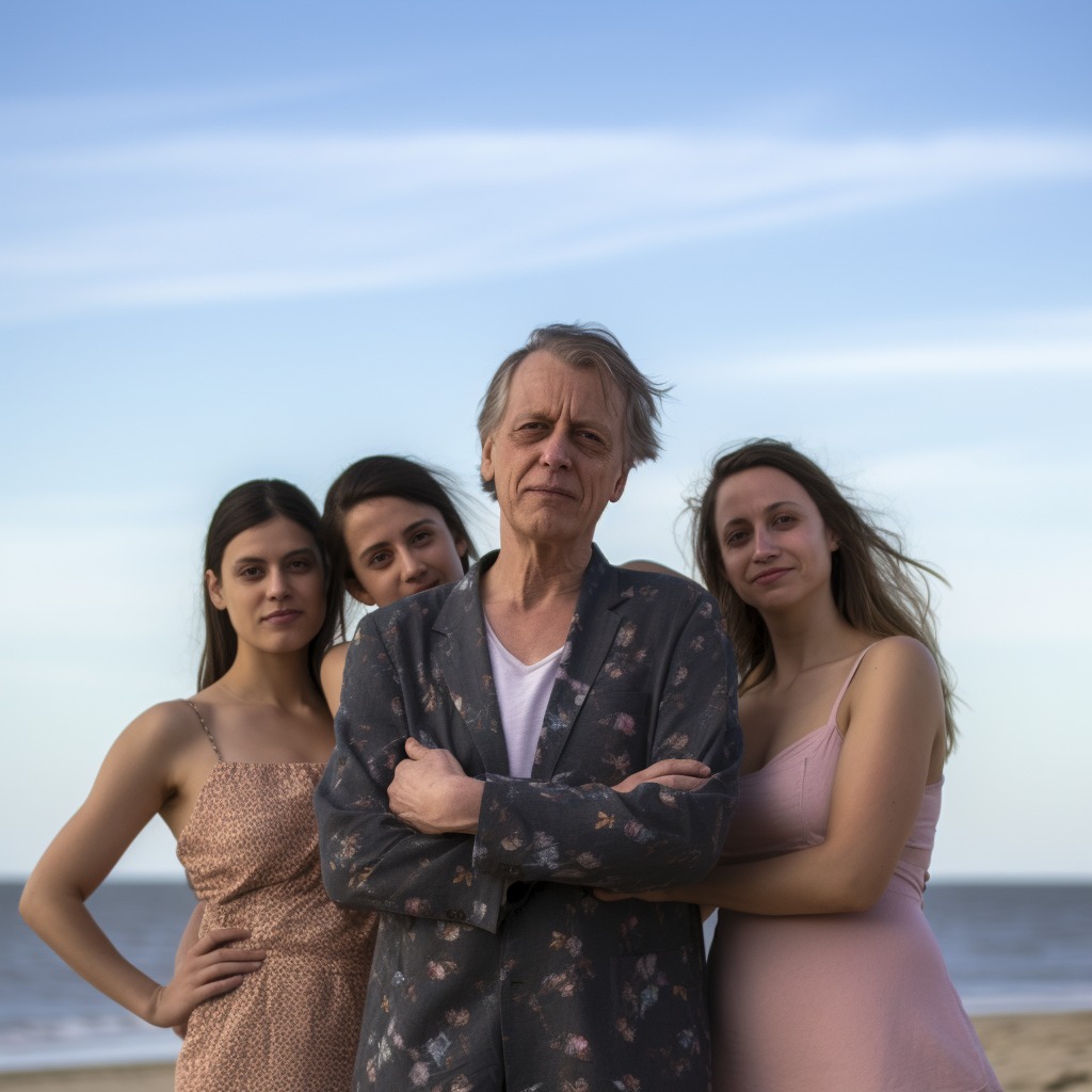 Messing around with #midjourney.

Steve Buscemi with four beautiful women was the command.

Except it looks nothing like him and we are still looking for beautiful women.

#aifail #SteveBuscemi #stilllookingforthosebeautifulwomen 
#AIart