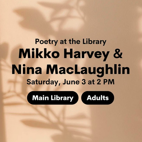 I'm honored to be reading with poet @mikkoharvey this Saturday at 2pm at the @ConcordLibrary. Come hang and then have a swim at Walden Pond.